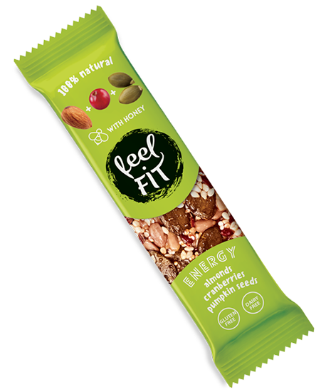 Bar with almonds, cranberries and pumpkin seeds<br />
