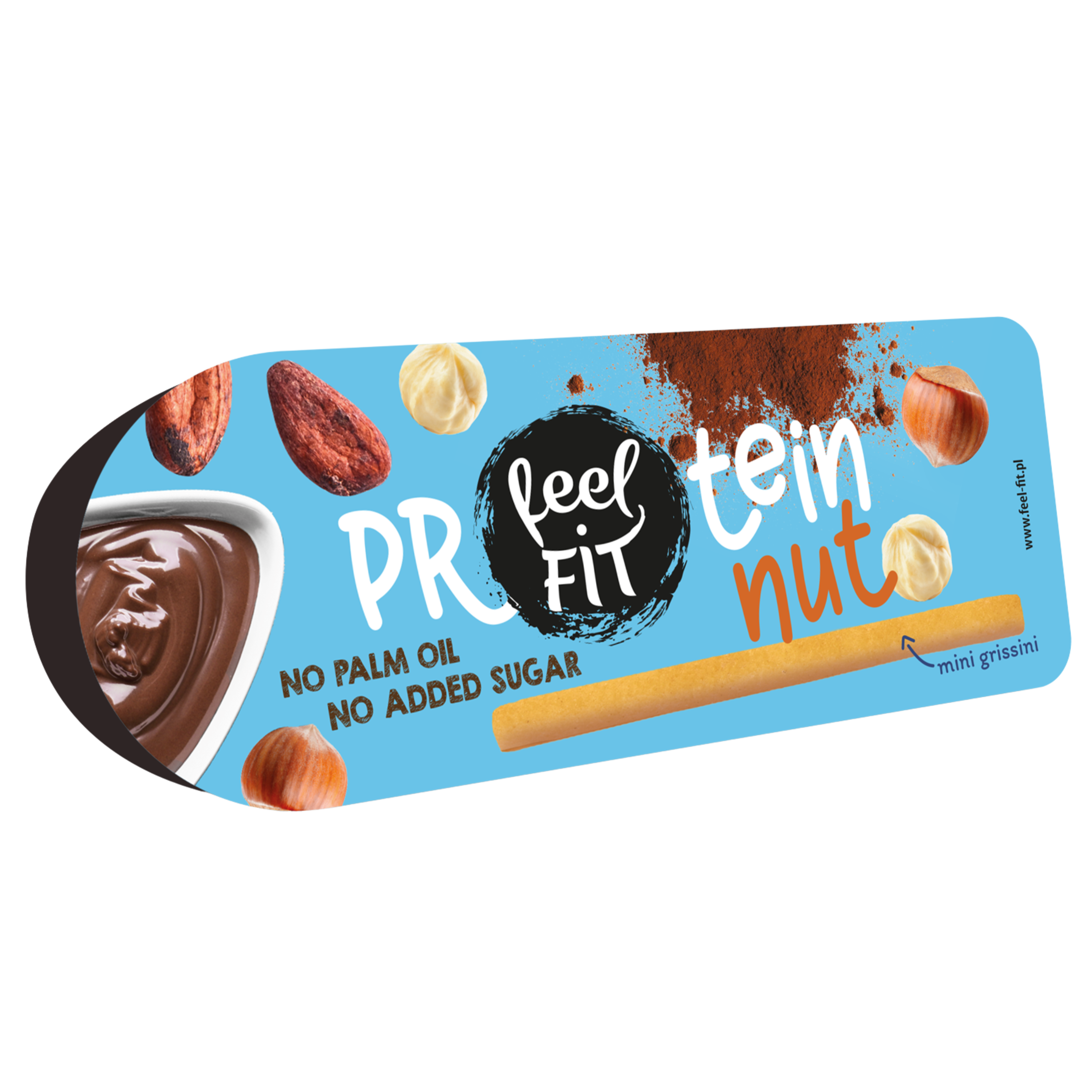 Protein chocolate & hazelnut spread with mini grissini